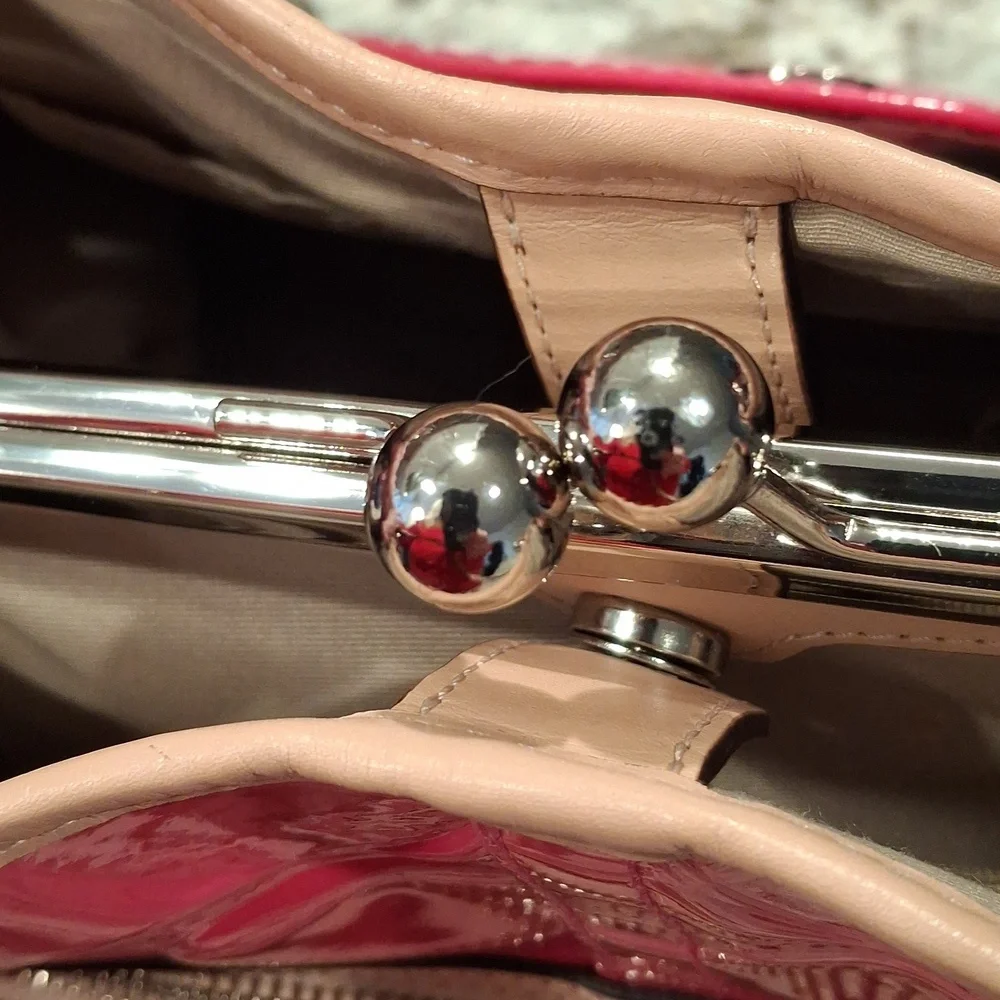 Coach Pink Patent Leather Tote Bag Darena